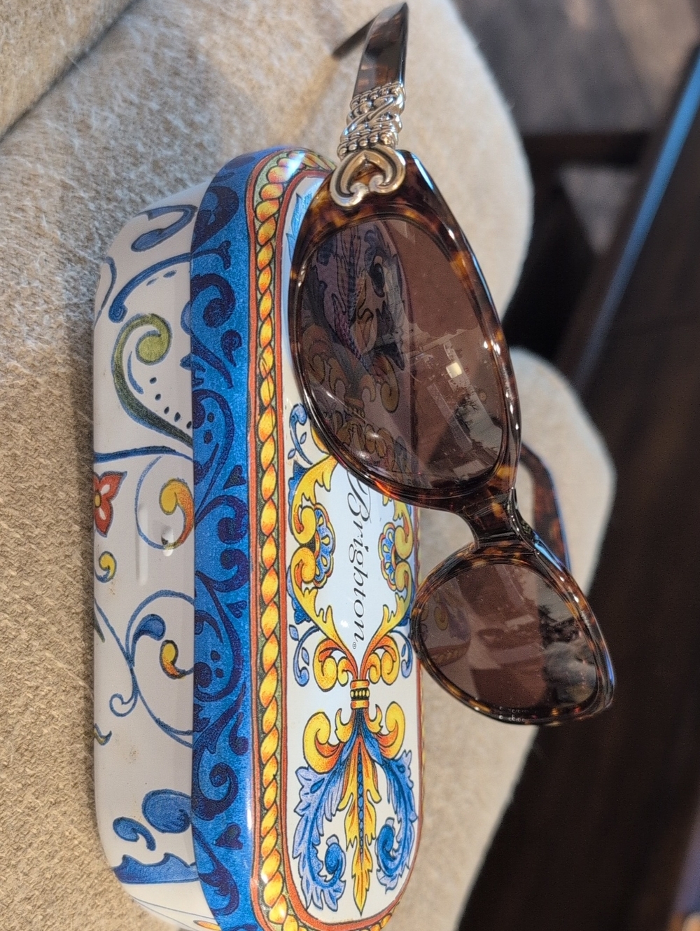 Brighton Tortoiseshell Sunglasses with Brown Lenses and Silver Accents